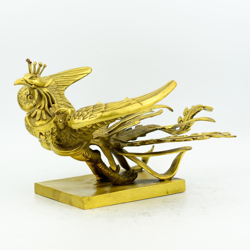 匠心铸就祥瑞——精工纯铜凤凰摆件 龙凤呈祥的吉祥艺术